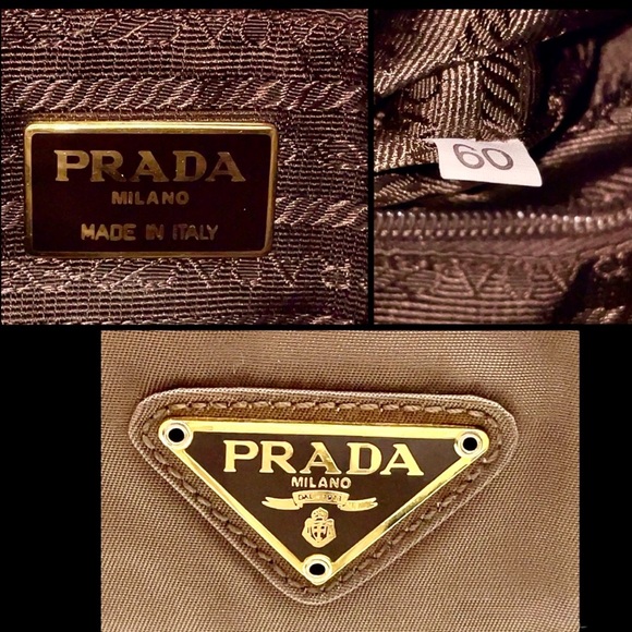 Auth PRADA Triangle Logo Tessuto Nylon Brown Chain Shoulder - Picture 4 of 17